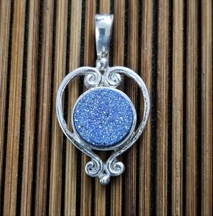 Sajen Silver, Blue Druzy Pendant (Vintage)